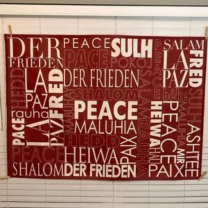 Pottery Barn Red Peace Holiday Wall Decor